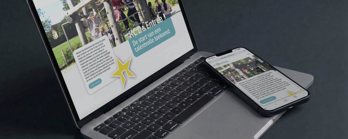 Website ontwerp Kindcentrum De Entree op laptop en iPhone - melange-design.nl