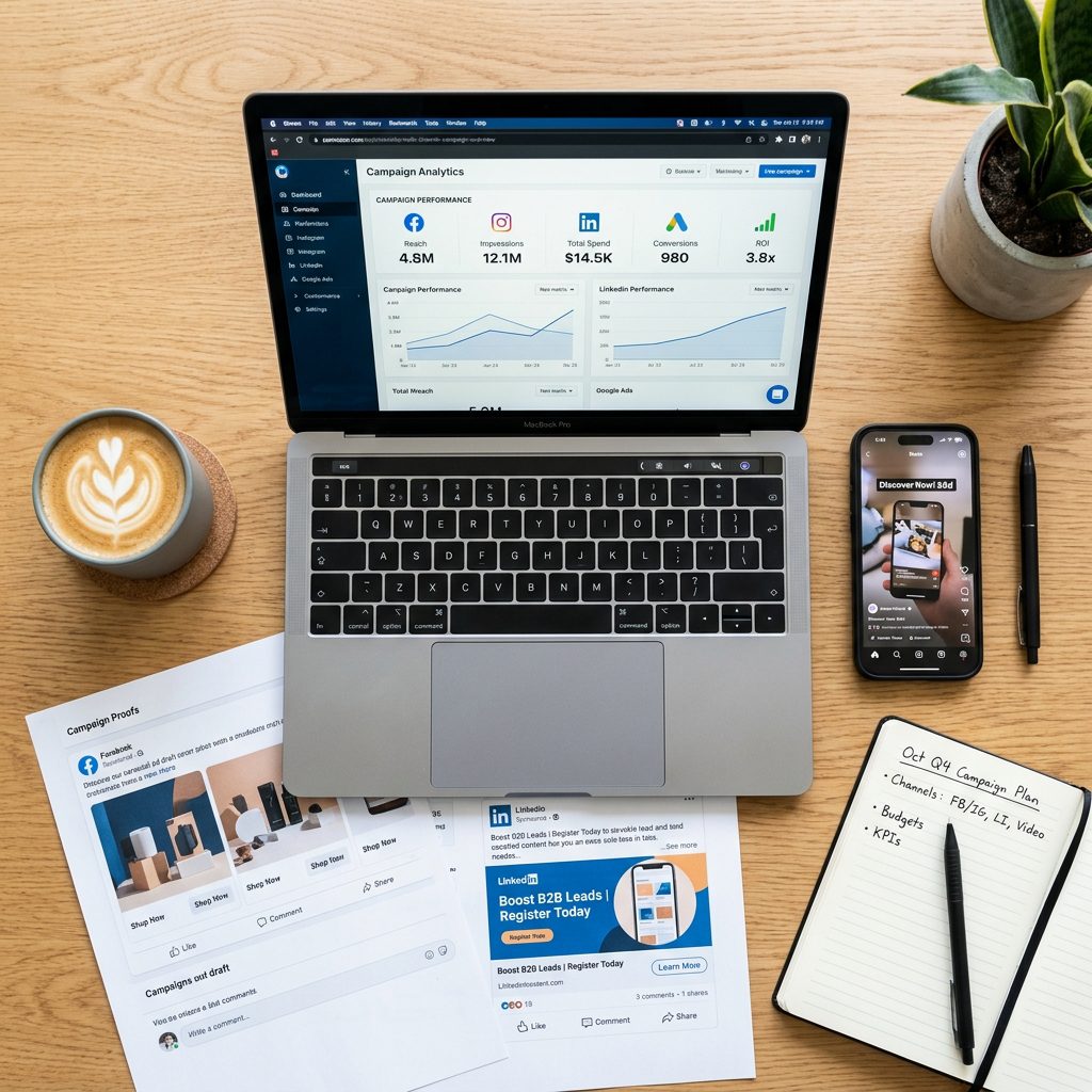 Multichannel campagne strategie op laptop en smartphone