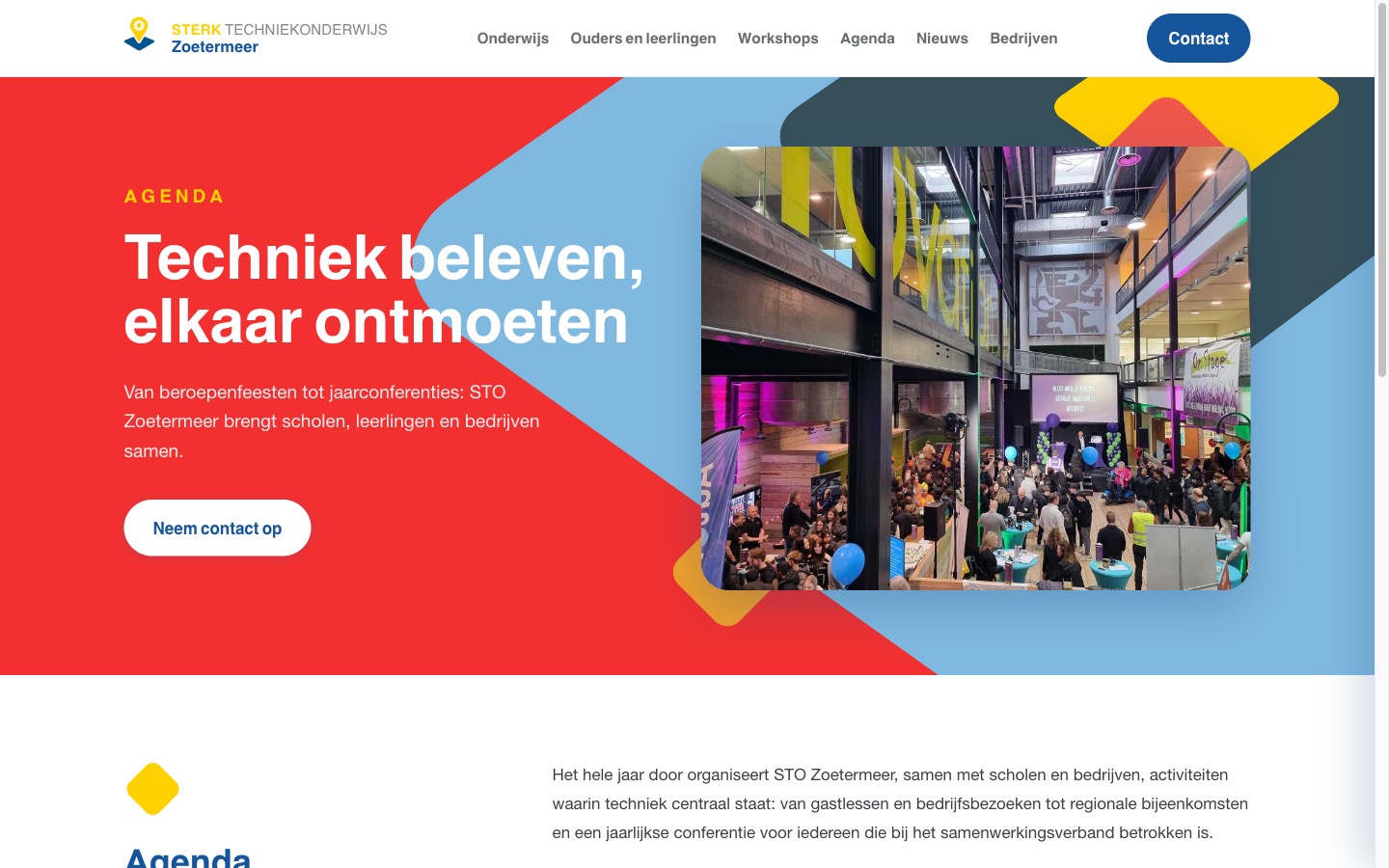 Agenda van STO Zoetermeer met technieklessen en evenementen